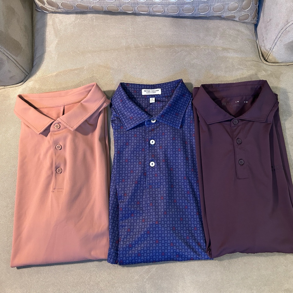 Sold as Bundle. Lululemon Size Large, Peter Millar- Medium, Travis Mathew Size L